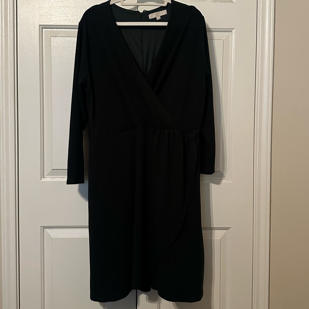 LOFT Classic Deep Green Long Sleeve Dress